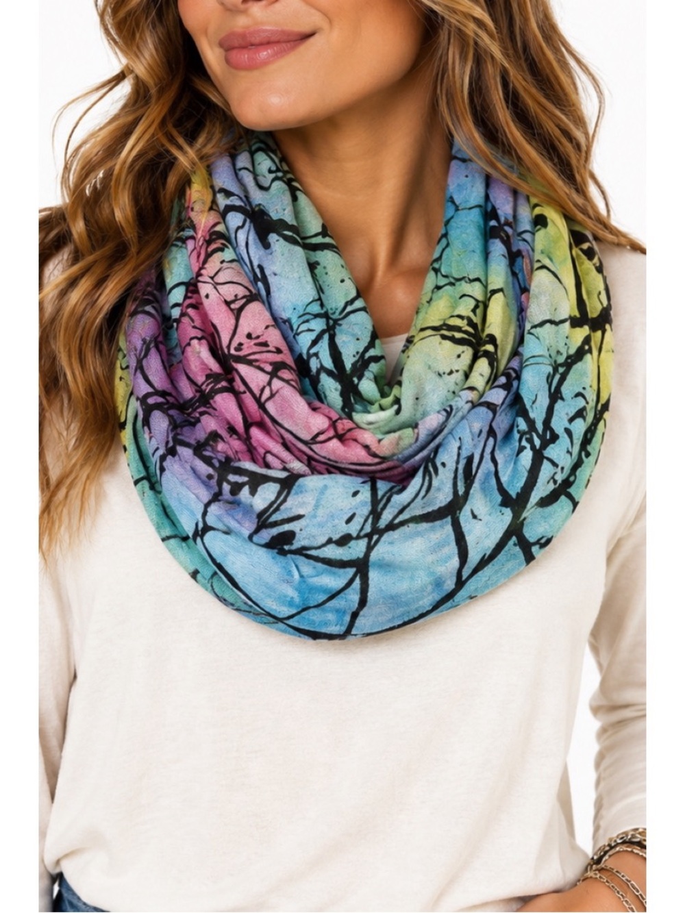 Vanity colorful infinity scarf